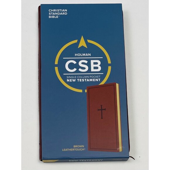 Holman CSB Single-Column Pocket New Testament Bible Brown LeatherTouch NIP NEW - Picture 2 of 6